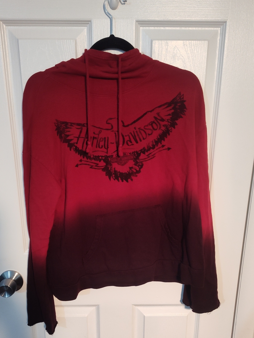 Harley-Davidson Women's Red to Black Ombre Hoodie Sweater